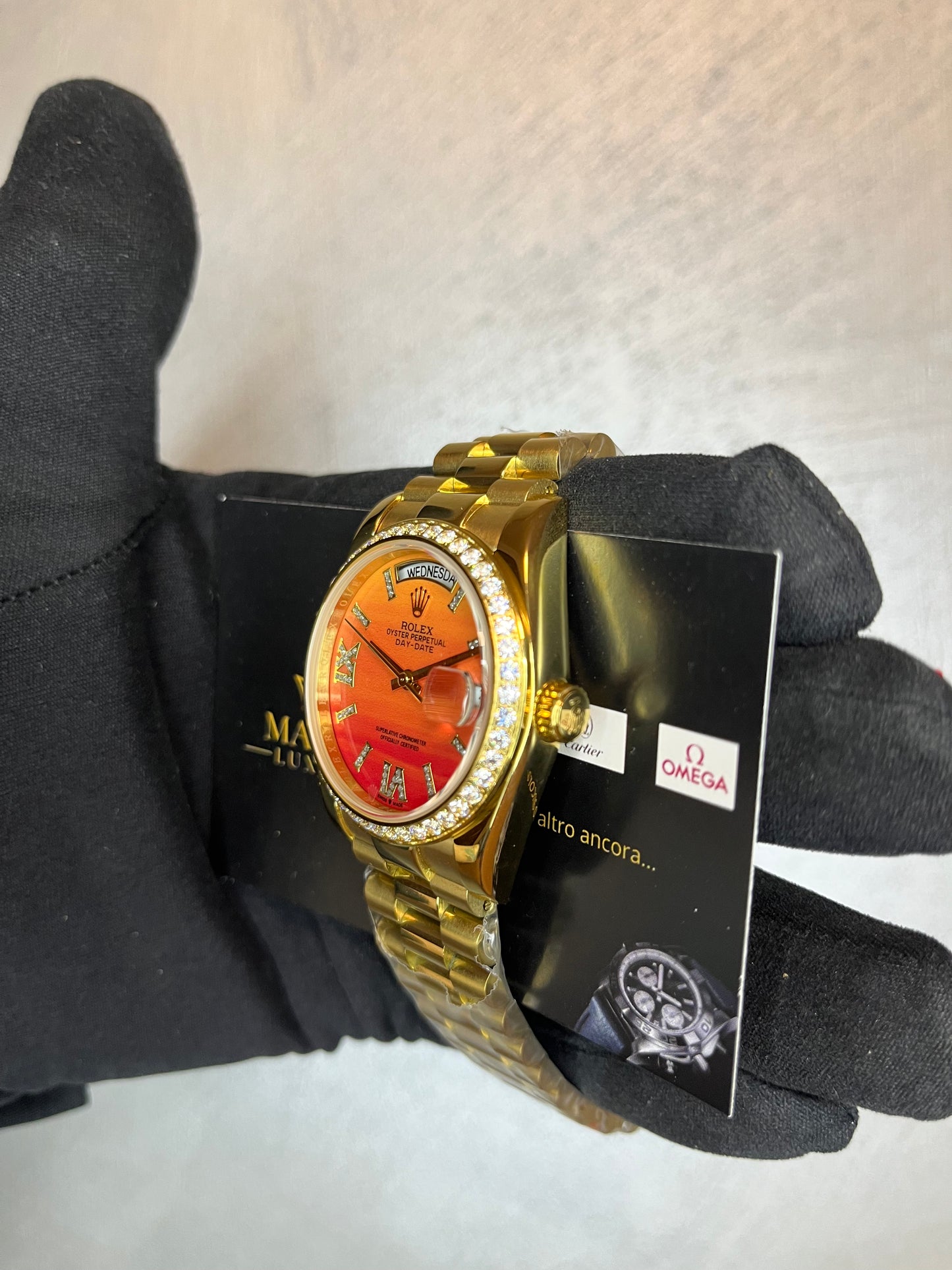 ROLEX DAYDATE PRESIDENT ORO GIALLO QUADRANTE ARANCIO