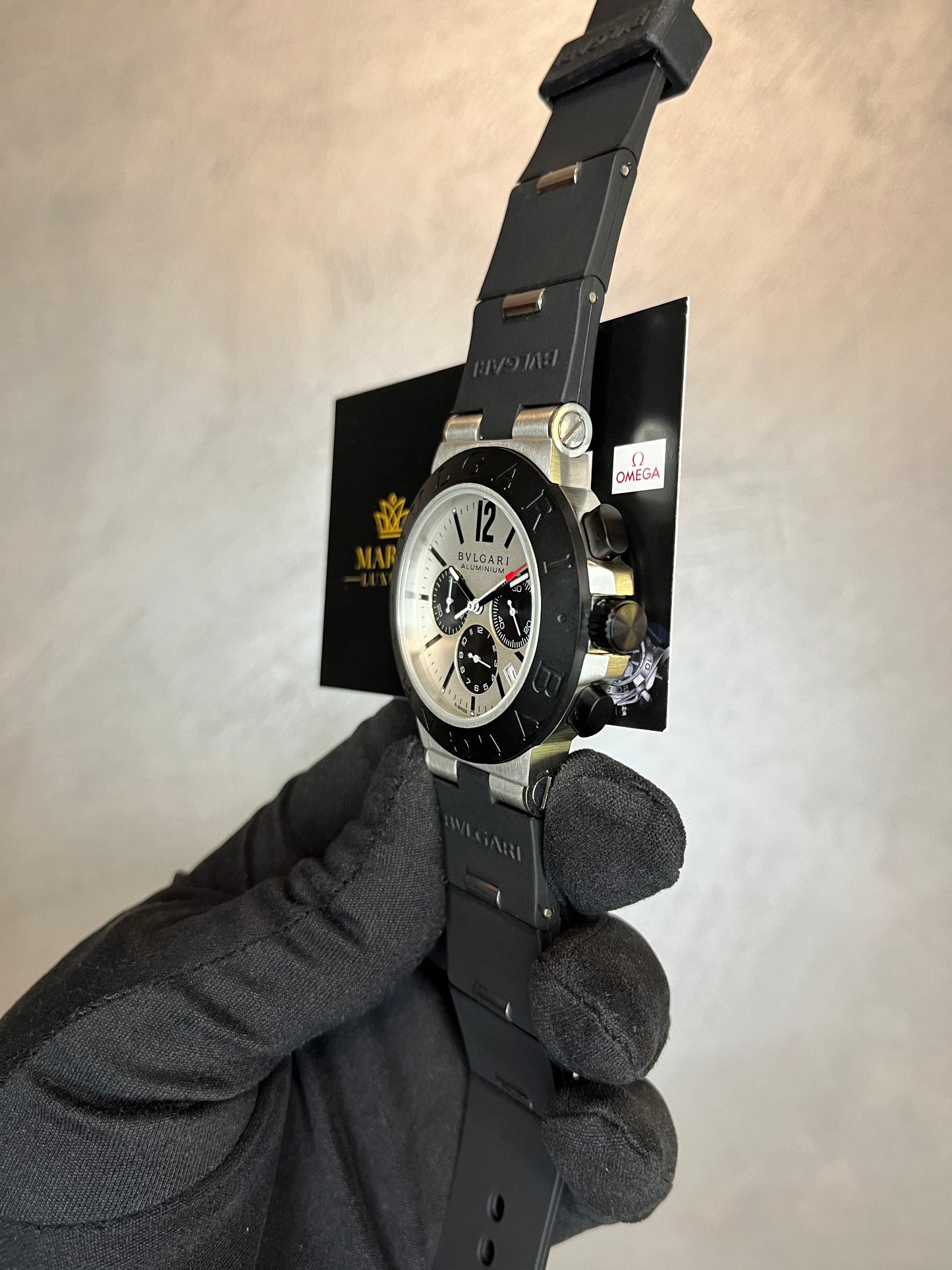BULGARI ALUMINIUM CRONO NERO QUADRANTE BIANCO