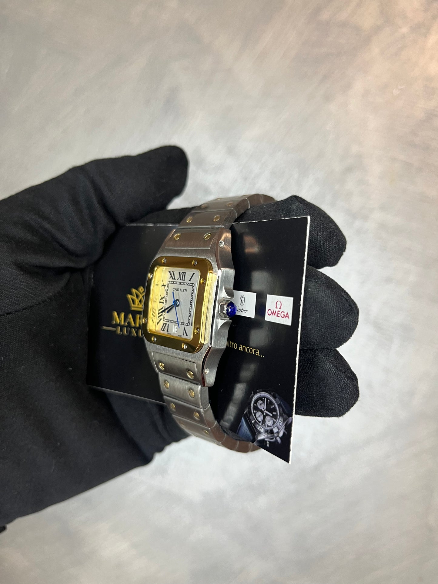 CARTIER SANTOS LADY 29MM ACCIAIO E ORO QUADRANTE BIANCO