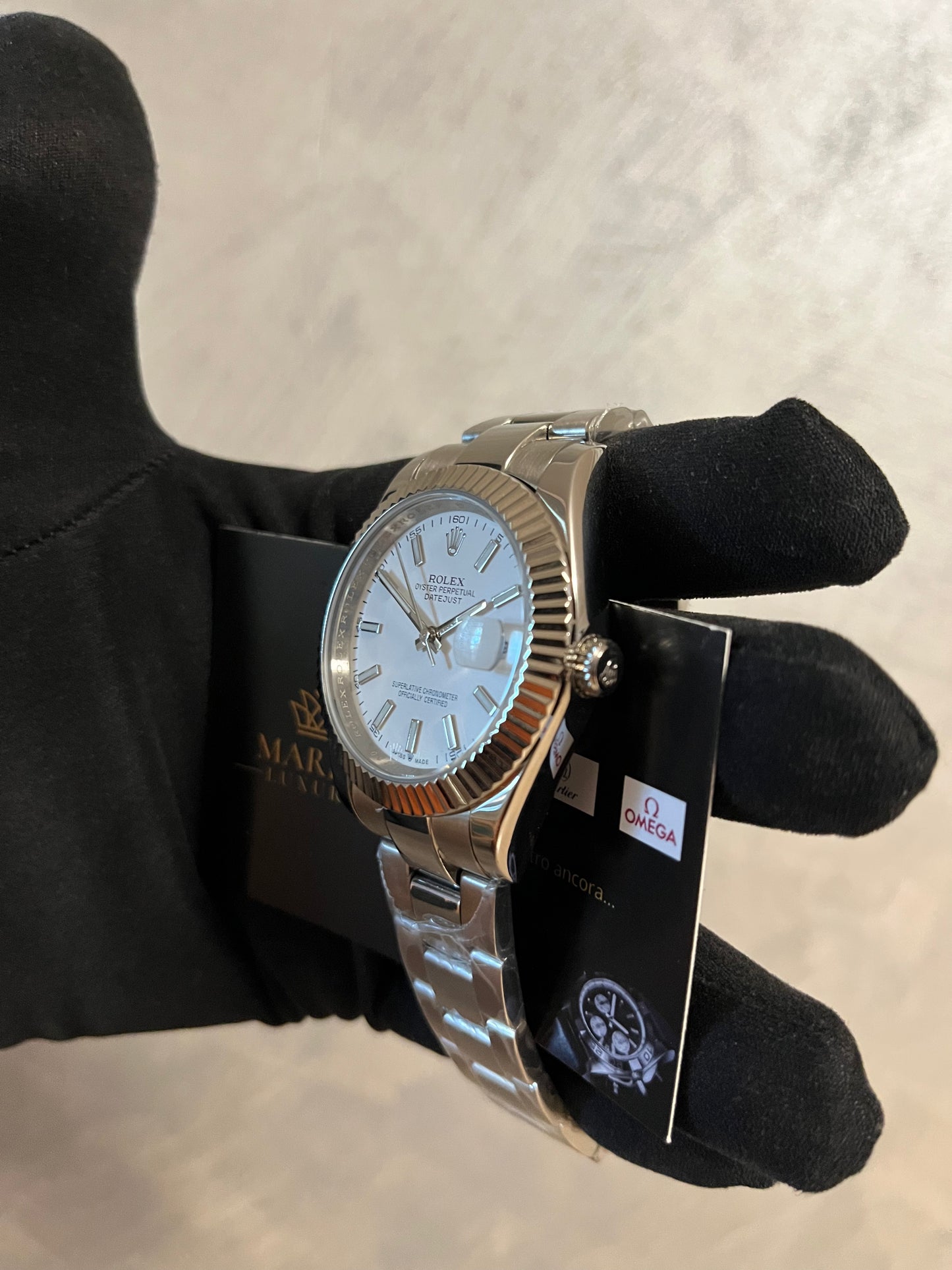 ROLEX DATEJUST CINTURINO OYSTER QUADRANTE BIANCO