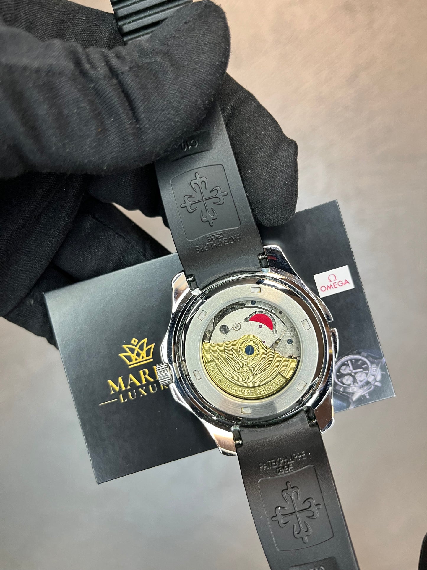 PATEK PHILIPPE AQUANAT CRONO QUADRANTE E CINTURINO NERO