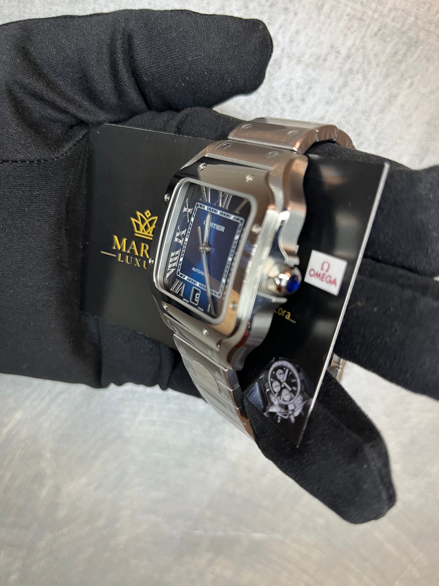 CARTIER SANTOS 40 MM DATA QUADRANTE BLU