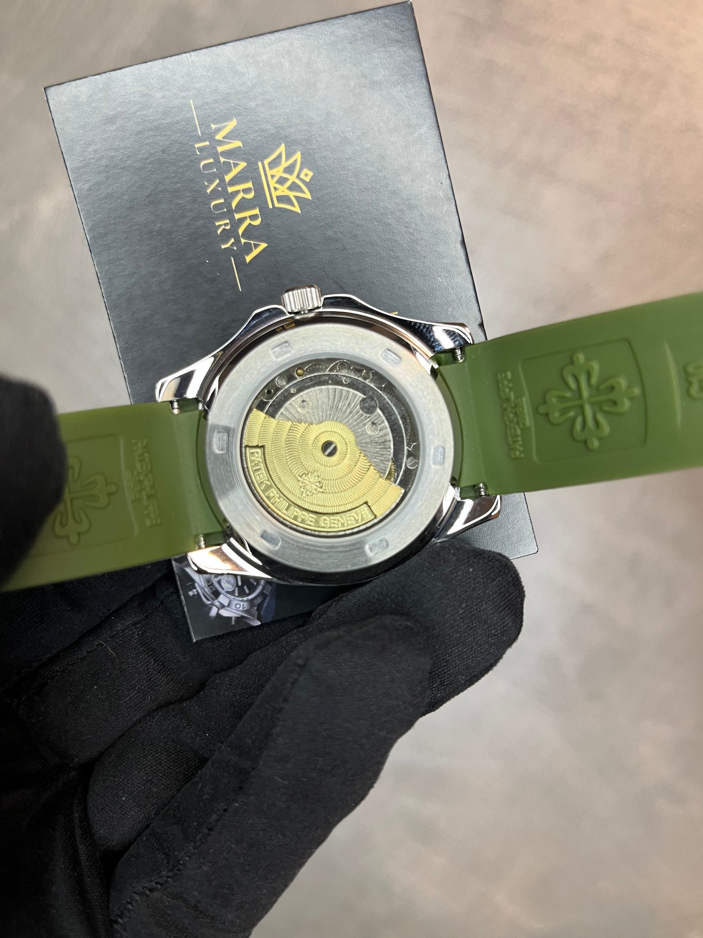 PATEK PHILIPPE AQUANAT QUADRANTE E CINTURINO VERDE