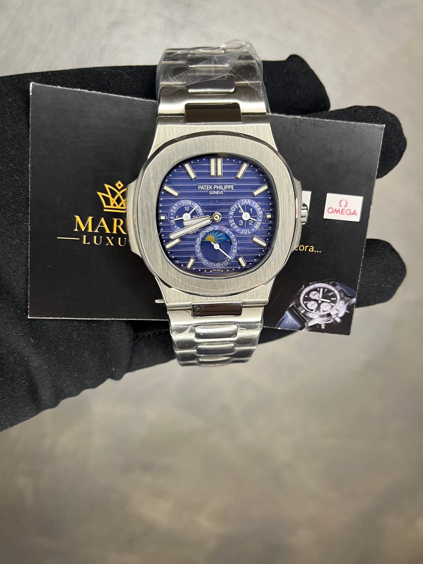 PATEK PHILIPPE CALENDARIO PERPETUO,FASE LUNARE QUADRANTE BLU