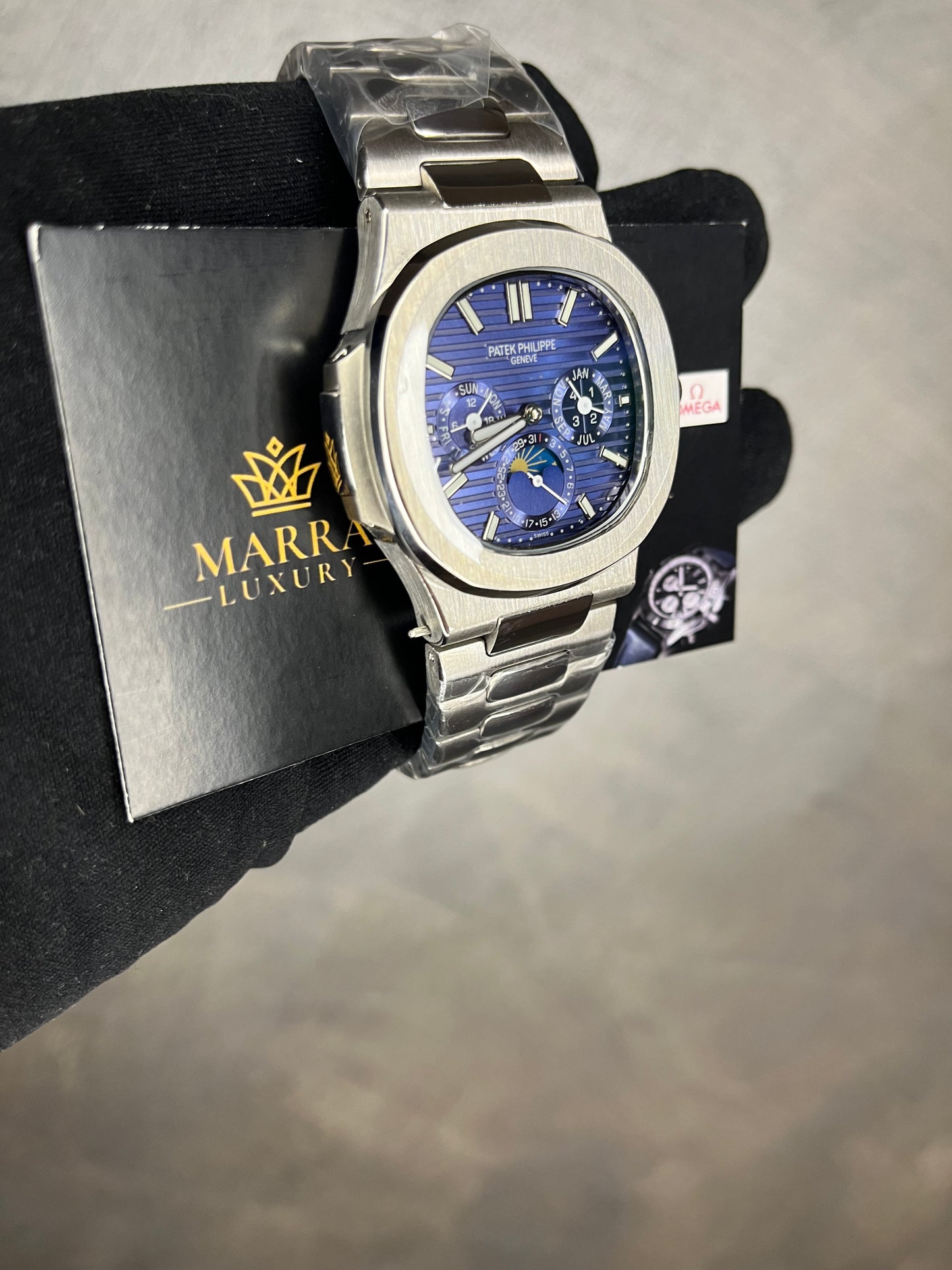 PATEK PHILIPPE CALENDARIO PERPETUO,FASE LUNARE QUADRANTE BLU