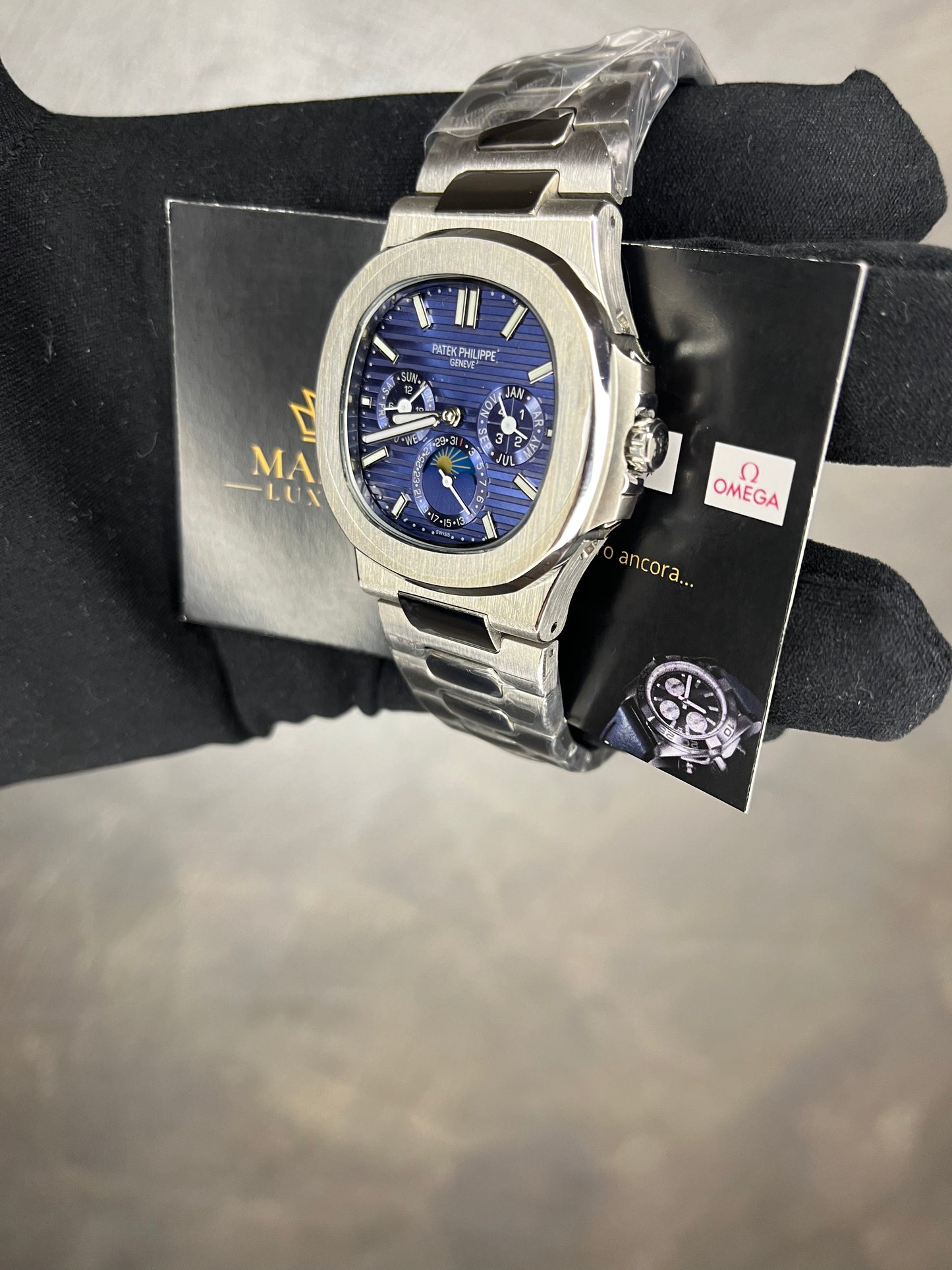 PATEK PHILIPPE CALENDARIO PERPETUO,FASE LUNARE QUADRANTE BLU