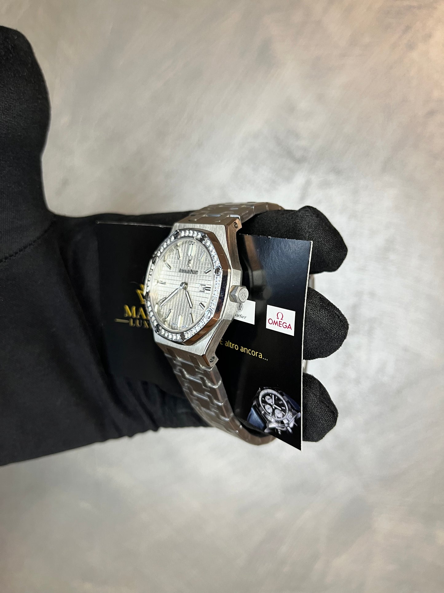 AUDEMARS PIGUET ROYAL OAK LADY 34 mm ACCIAIO CON BRILLANTINI