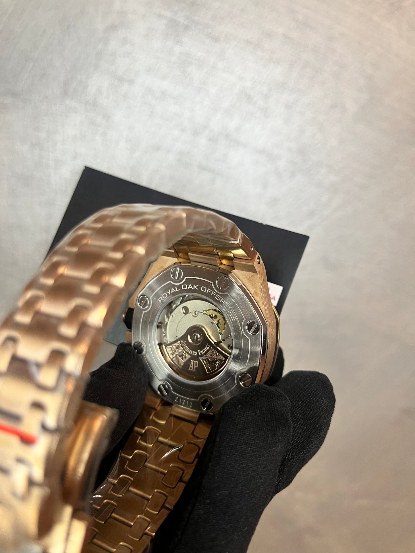 AUDEMARS PIGUET ROYAL OAK OFFSHORE CHRONO CASSA E BRACCIALE ORO QUADRANTE ARANCIONE