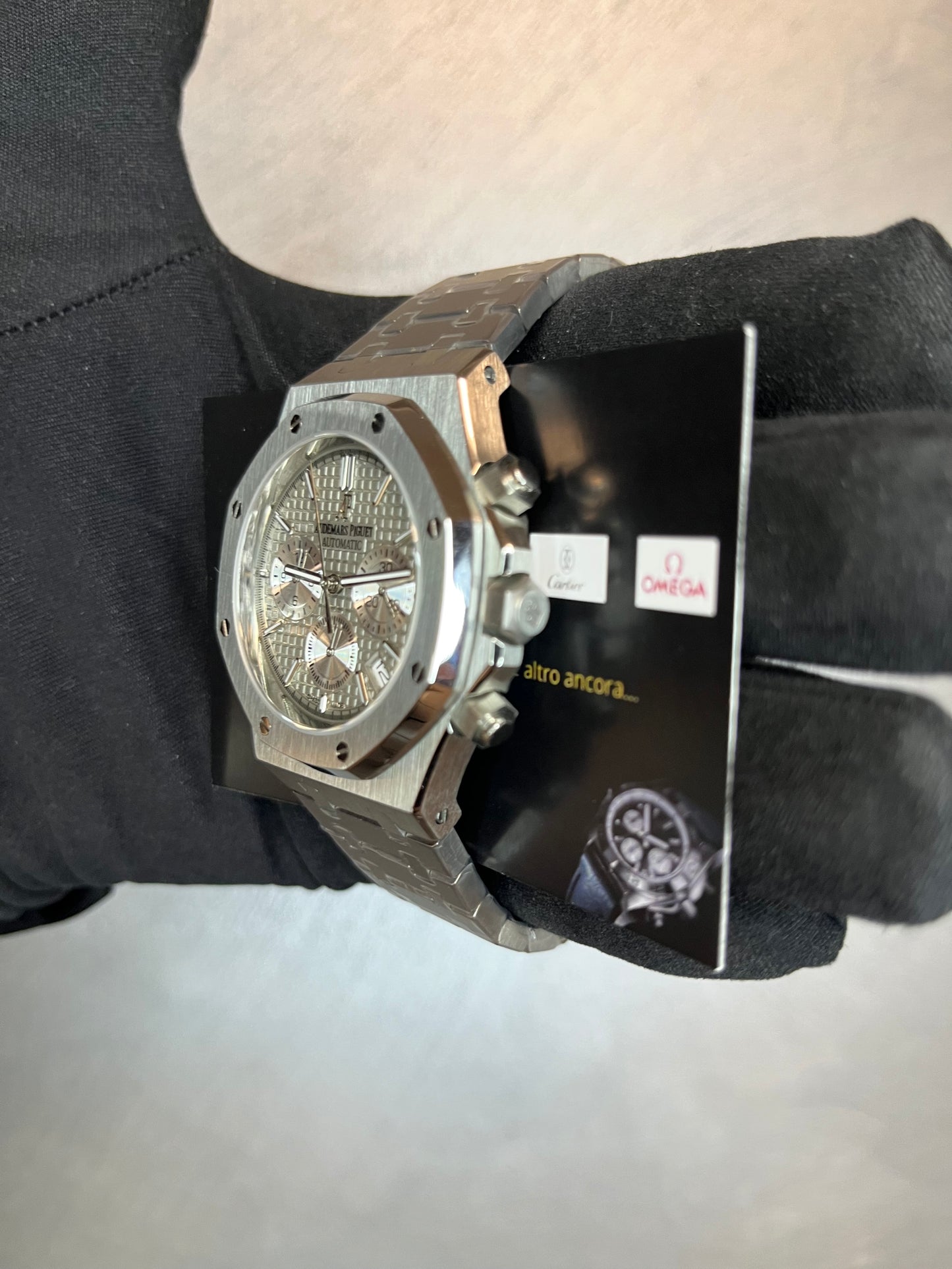 AUDEMARS PIGUET ROYAL OAK CHRONO ACCIAIO QUADRANTE GRIGIO CON CONTATORI ARGENTO