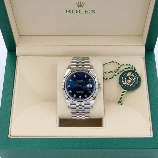 Rolex Datejust 41 Jubilee Quadrante Blu Acciaio Diamanti