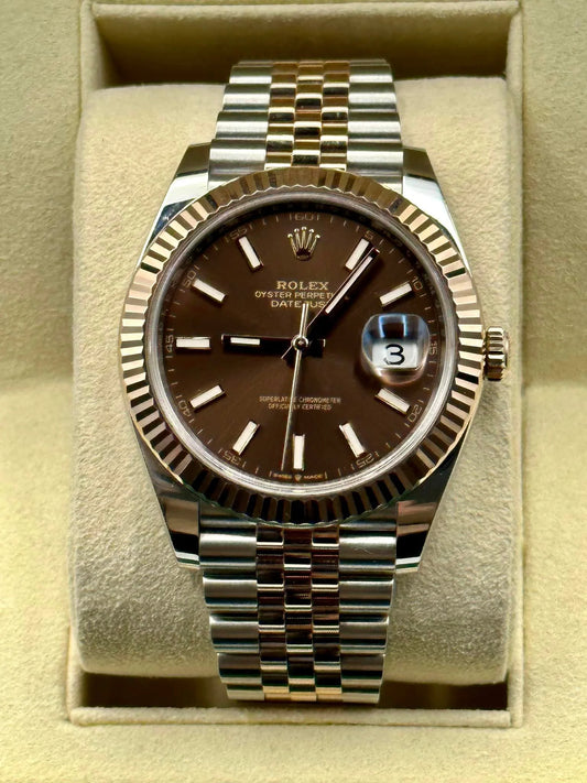 Rolex Datejust 41 Jubilee Quadrante Cioccolato Oro e Acciaio