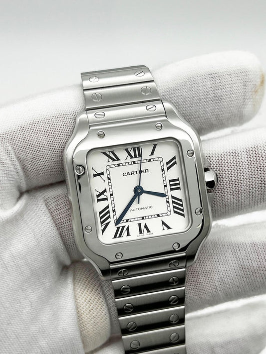 Cartier Santos Acciaio Quadrante Bianco