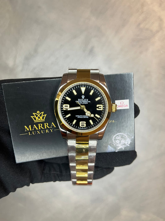 EXPLORER ORO E ACCIAIO QUADRANTE NERO
