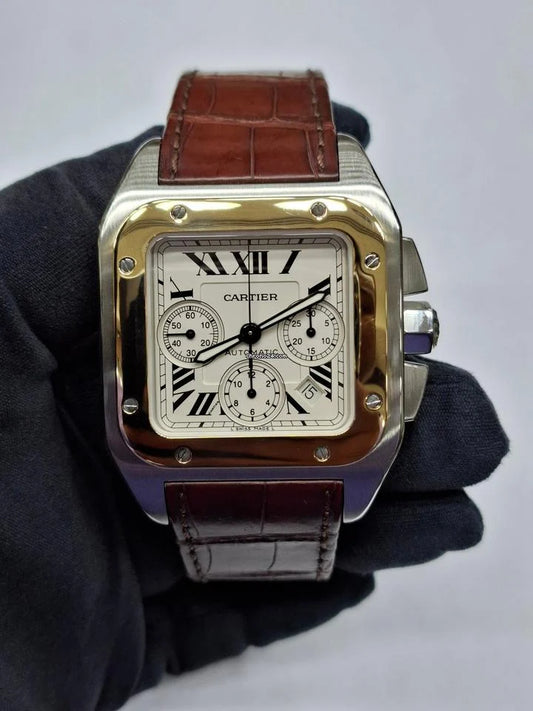 Cartier Santos 100 XL Oro e Acciaio