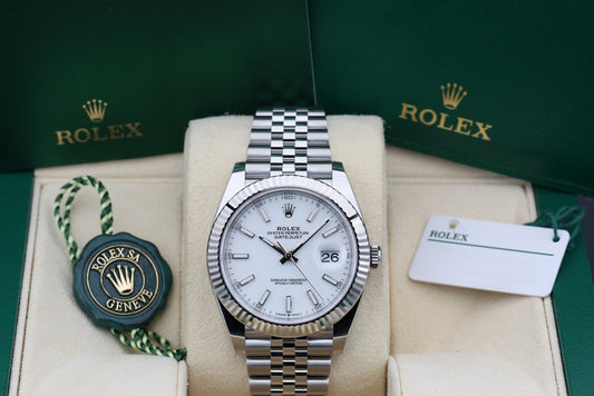 Rolex Datejust 41 Jubilee Quadrante Bianco Acciaio