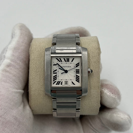 Cartier Tank Lady Acciaio Quadrante Bianco