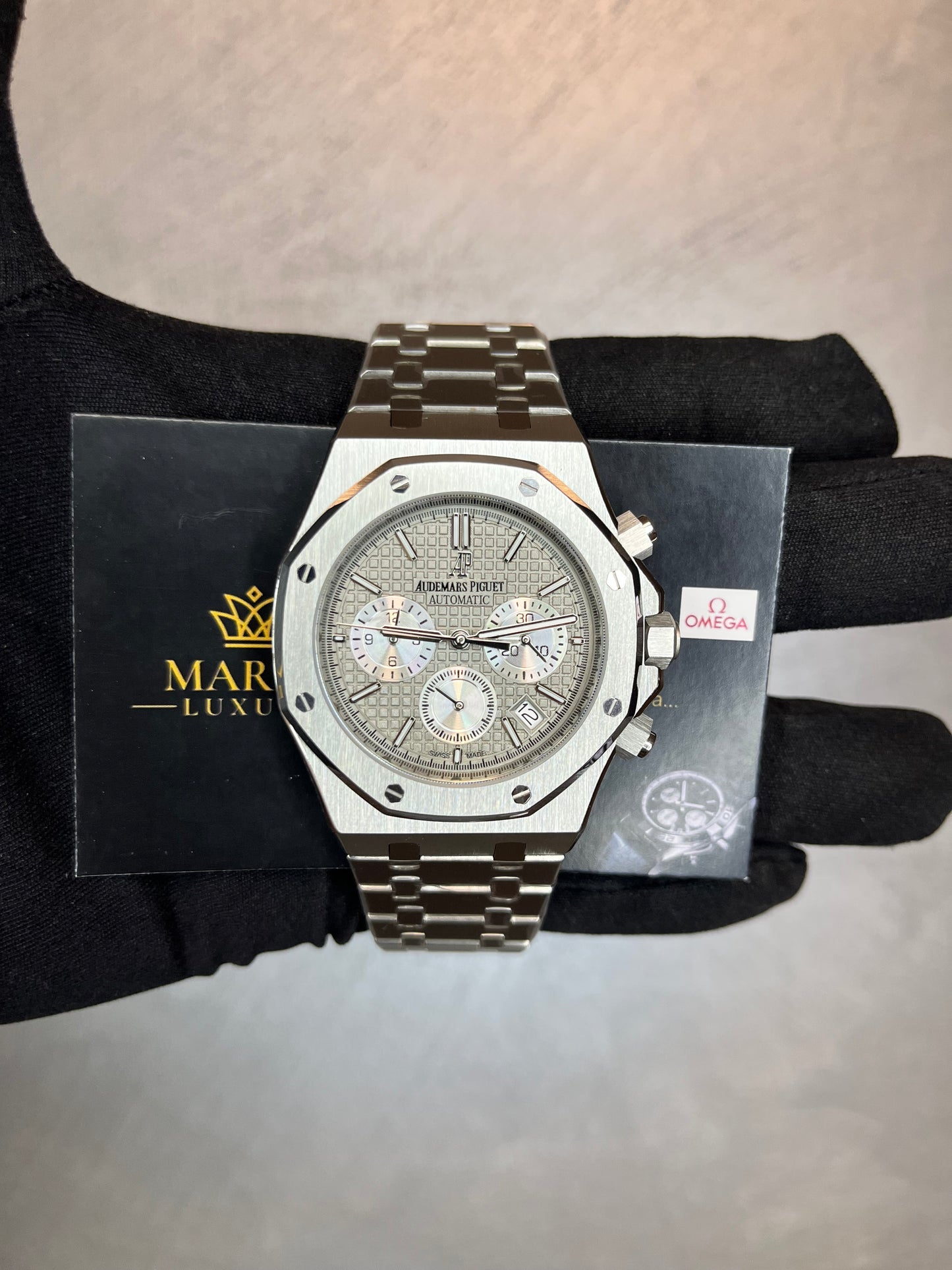 AUDEMARS PIGUET ROYAL OAK CHRONO ACCIAIO QUADRANTE GRIGIO CON CONTATORI ARGENTO