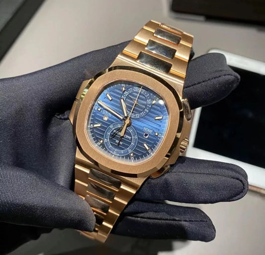 Patek Philippe Nautilus Cronograph Oro Quadrante Blu