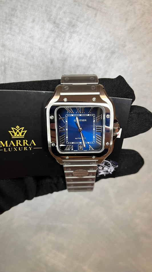 CARTIER SANTOS 40 MM DATA QUADRANTE BLU