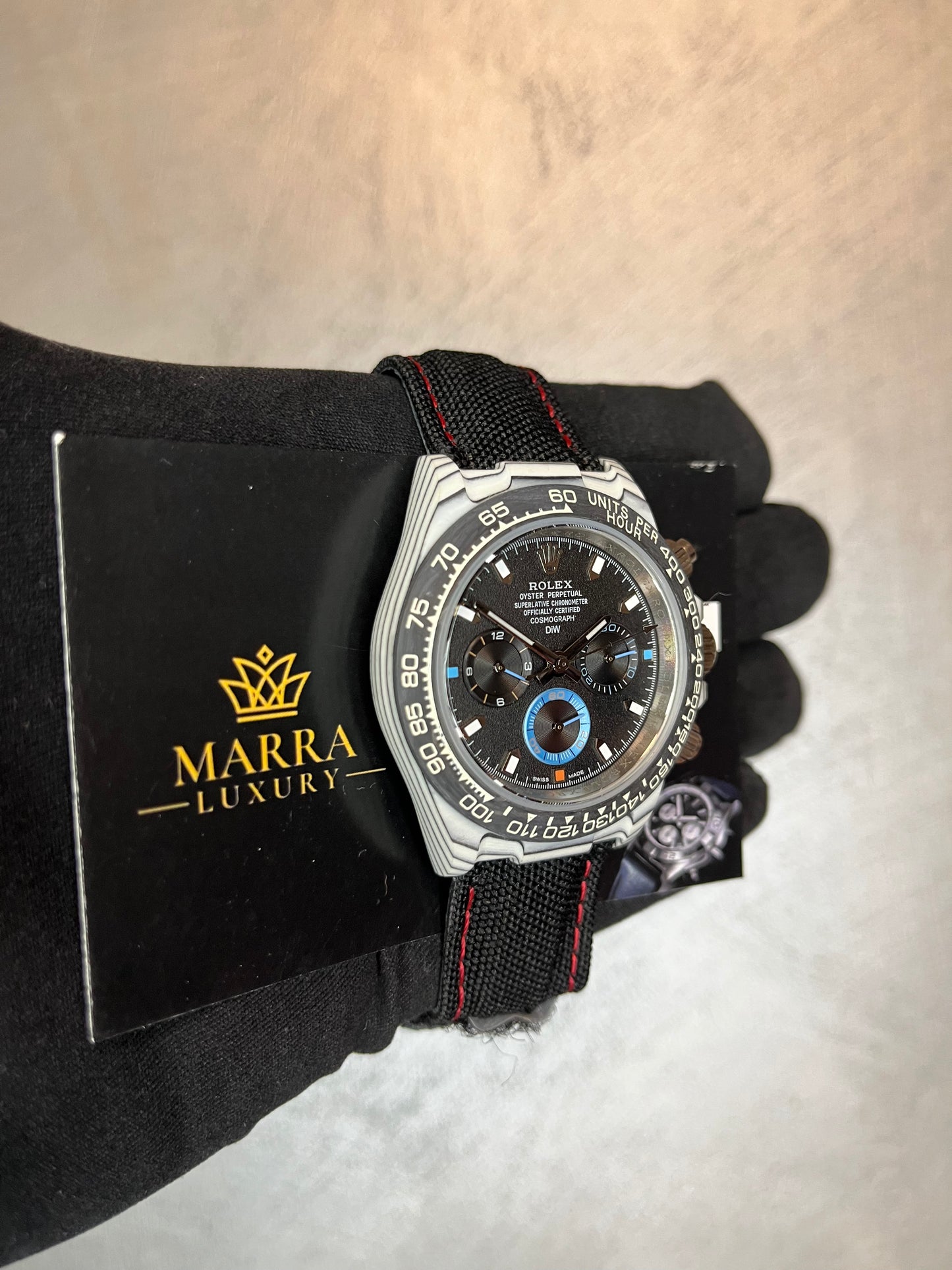 ROLEX DAYTONA CARBONIO DIW QUADRANTE NERO CASSA GRIGIA