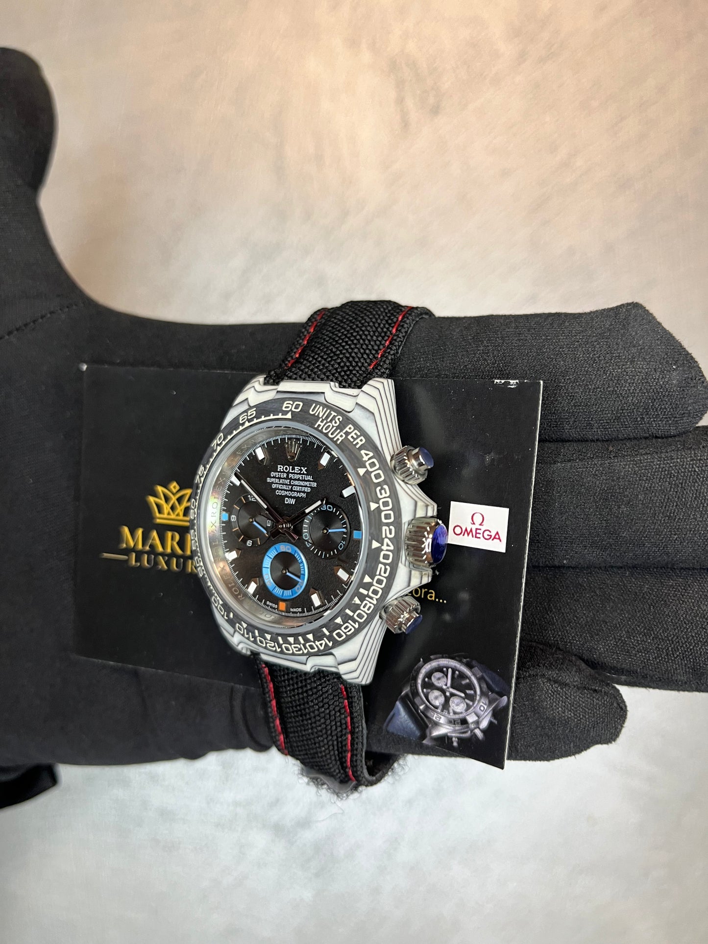 ROLEX DAYTONA CARBONIO DIW QUADRANTE NERO CASSA GRIGIA