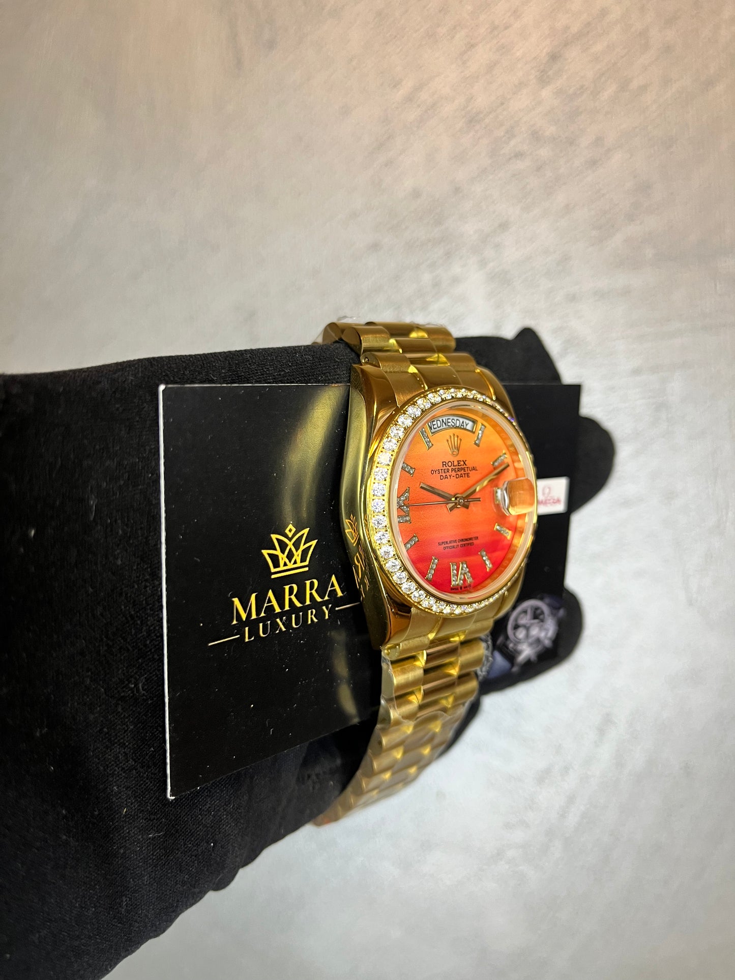 ROLEX DAYDATE PRESIDENT ORO GIALLO QUADRANTE ARANCIO