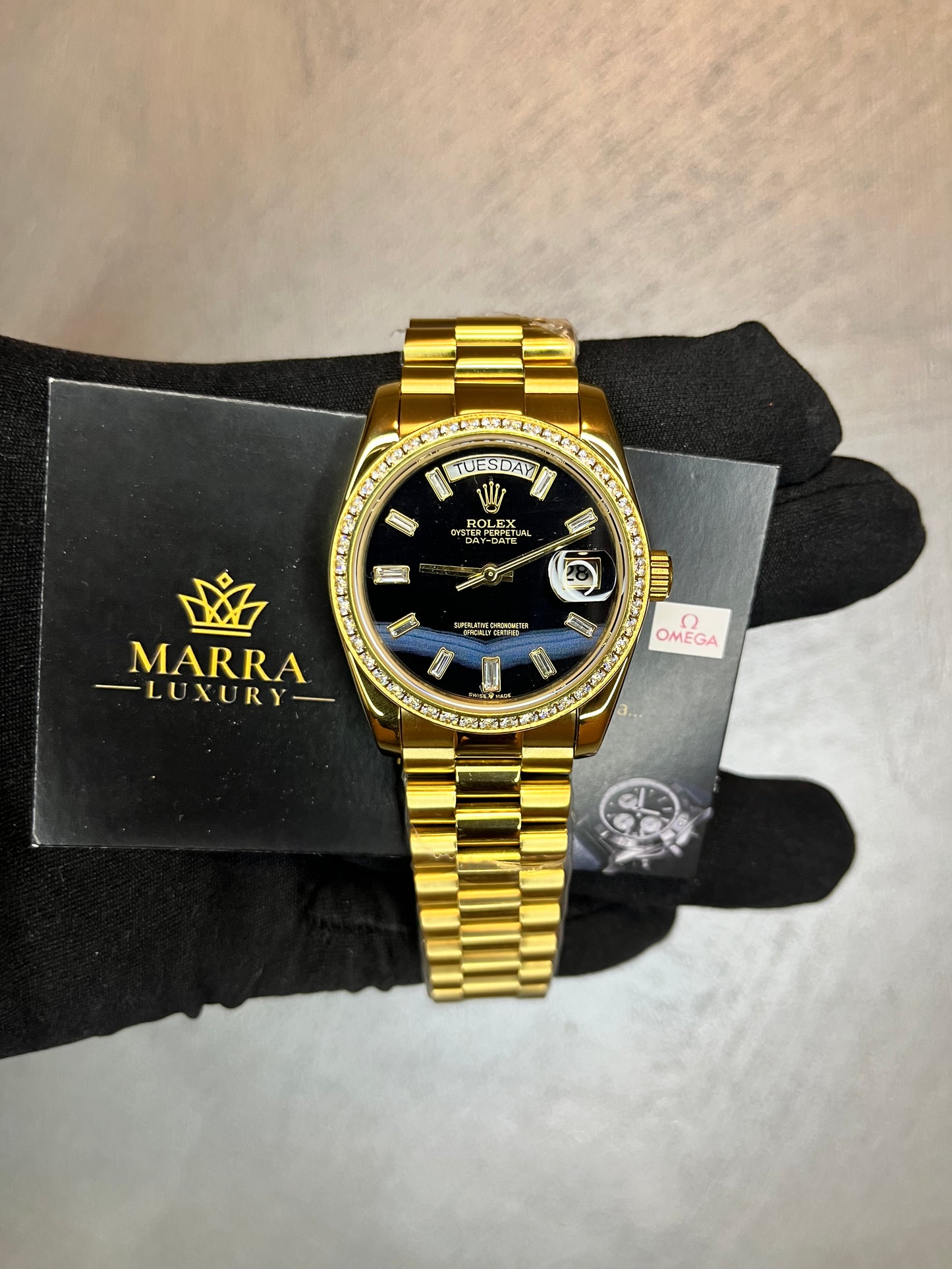 ROLEX DAYDATE PRESIDENT ORO GIALLO QUADRANTE NAVY CON SFUMATURE