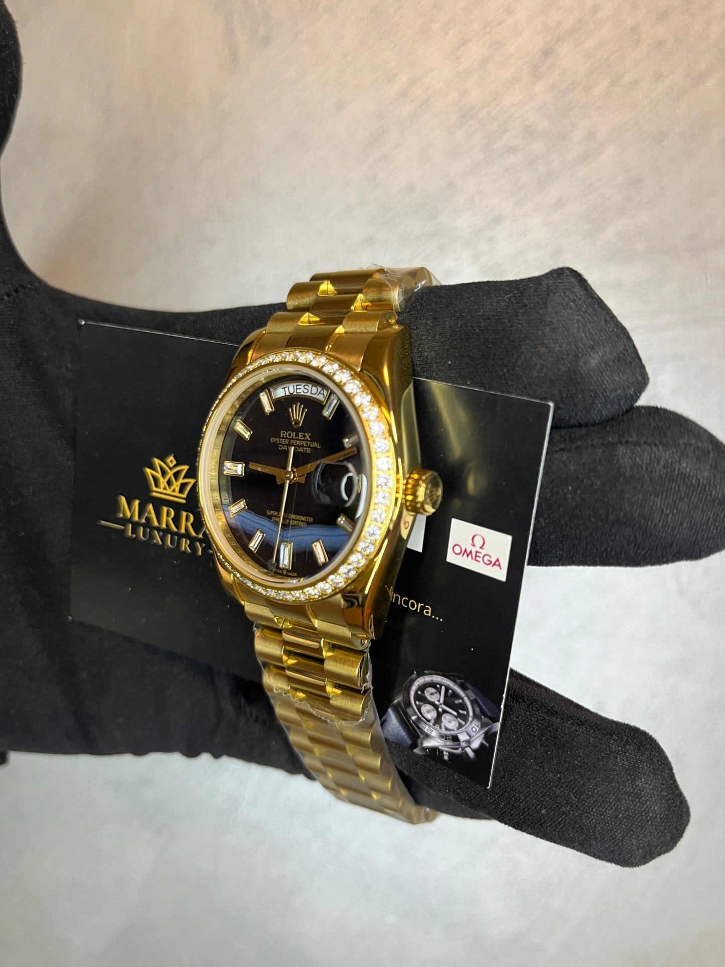 ROLEX DAYDATE PRESIDENT ORO GIALLO QUADRANTE NAVY CON SFUMATURE