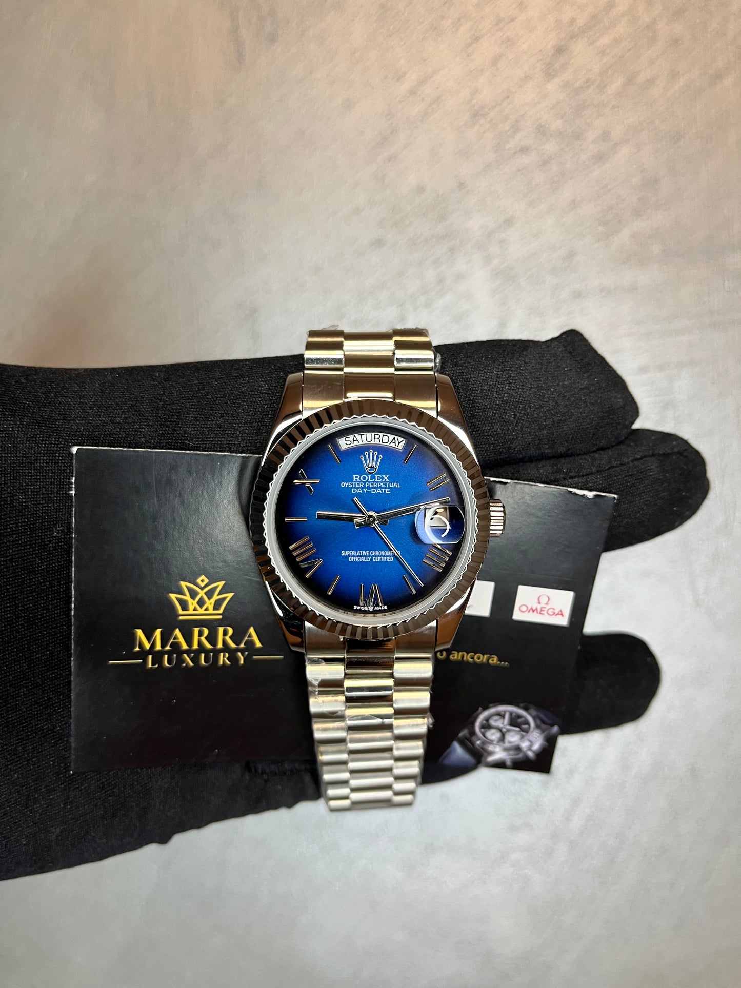 ROLEX DAYDATE PRESIDENT ACCIAIO QUADRANTE BLU