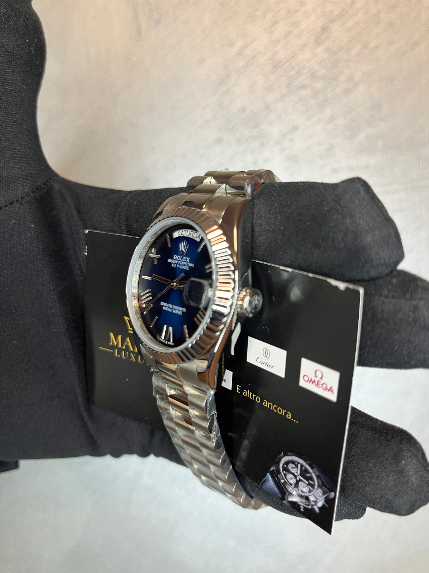ROLEX DAYDATE PRESIDENT ACCIAIO QUADRANTE BLU