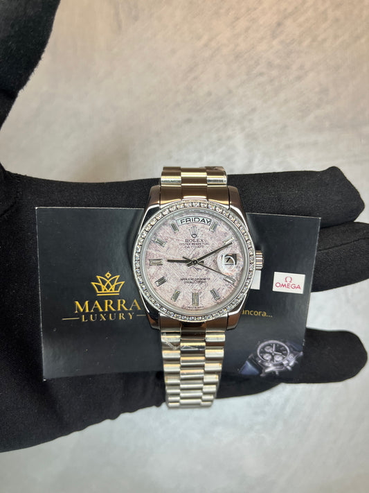 ROLEX DAYDATE PRESIDENT ACCIAIO QUADRANTE METEORITE