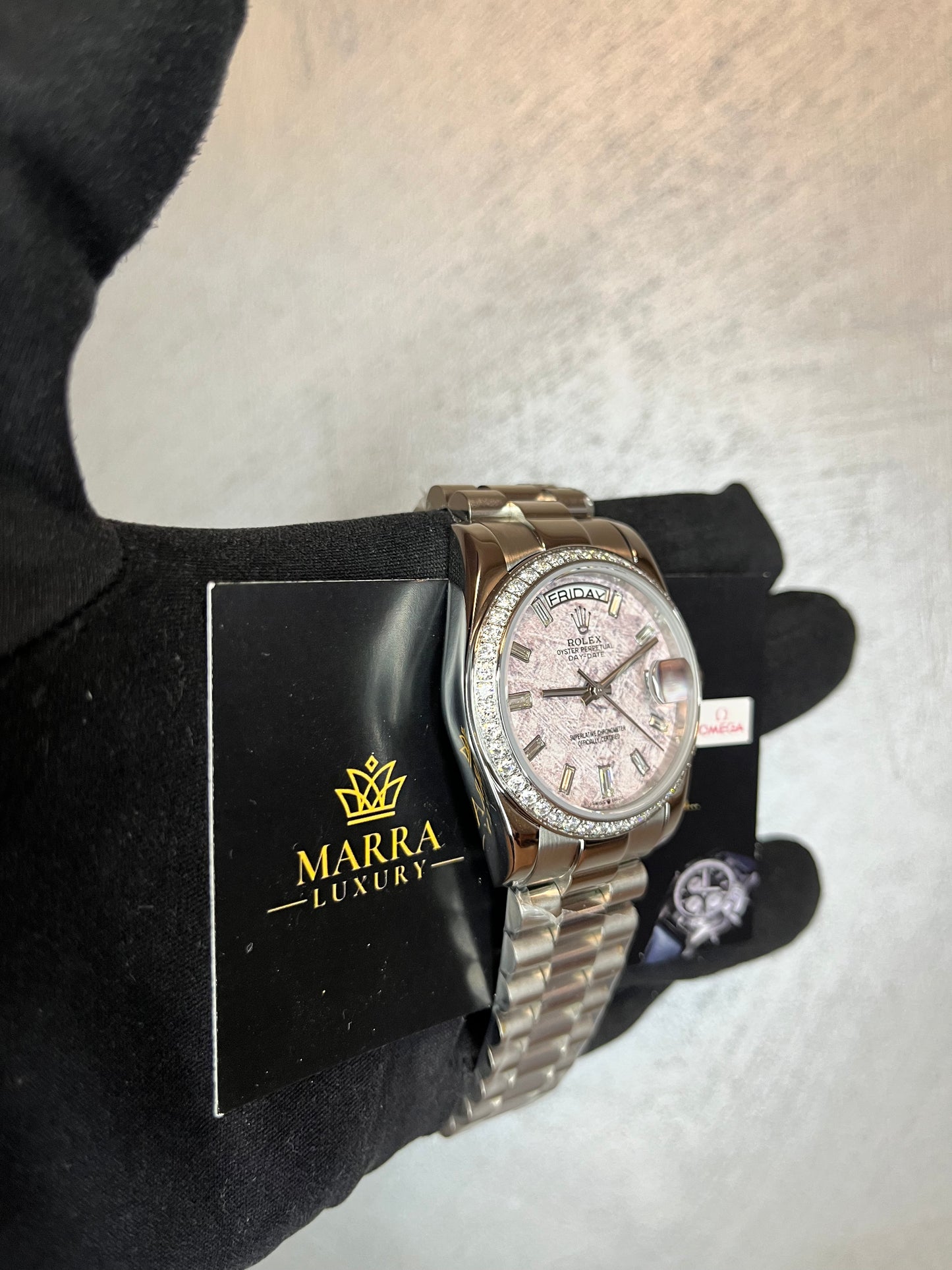ROLEX DAYDATE PRESIDENT ACCIAIO QUADRANTE METEORITE