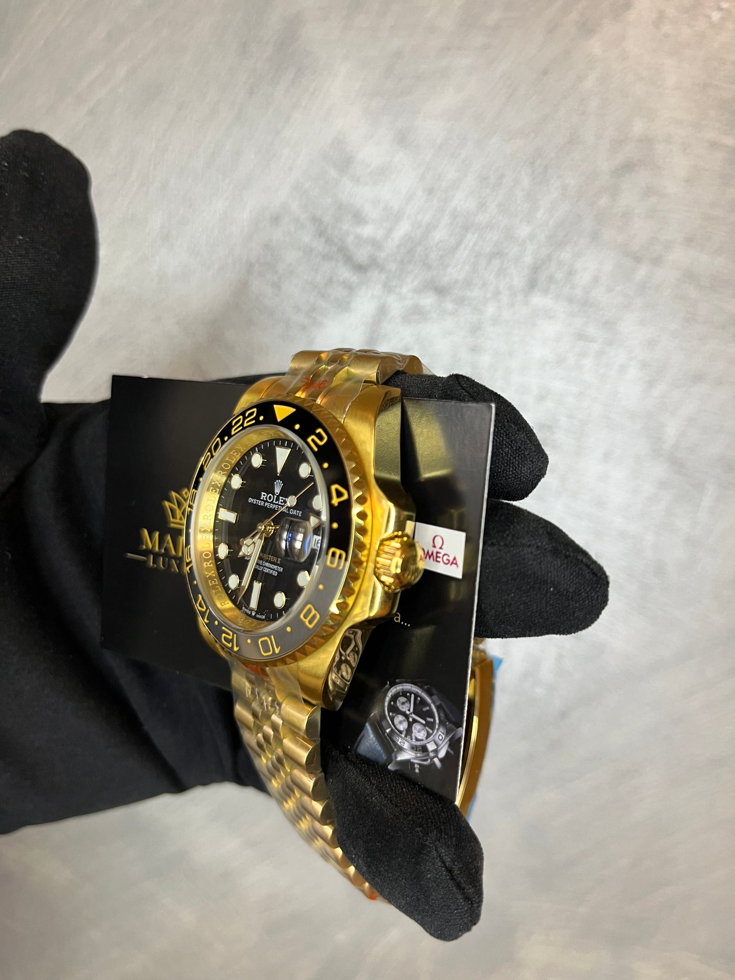 ROLEX GMT MASTER TUTTO IN ORO GHIERA GRIGIO E NERO