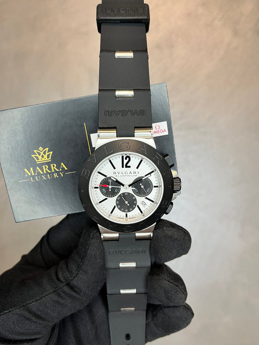 BULGARI ALUMINIUM CRONO NERO QUADRANTE BIANCO