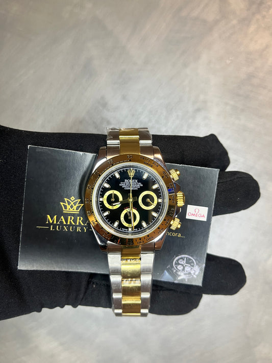 ROLEX DAYTONA ORO E ACCIAIO QUADRANTE NERO E ORO