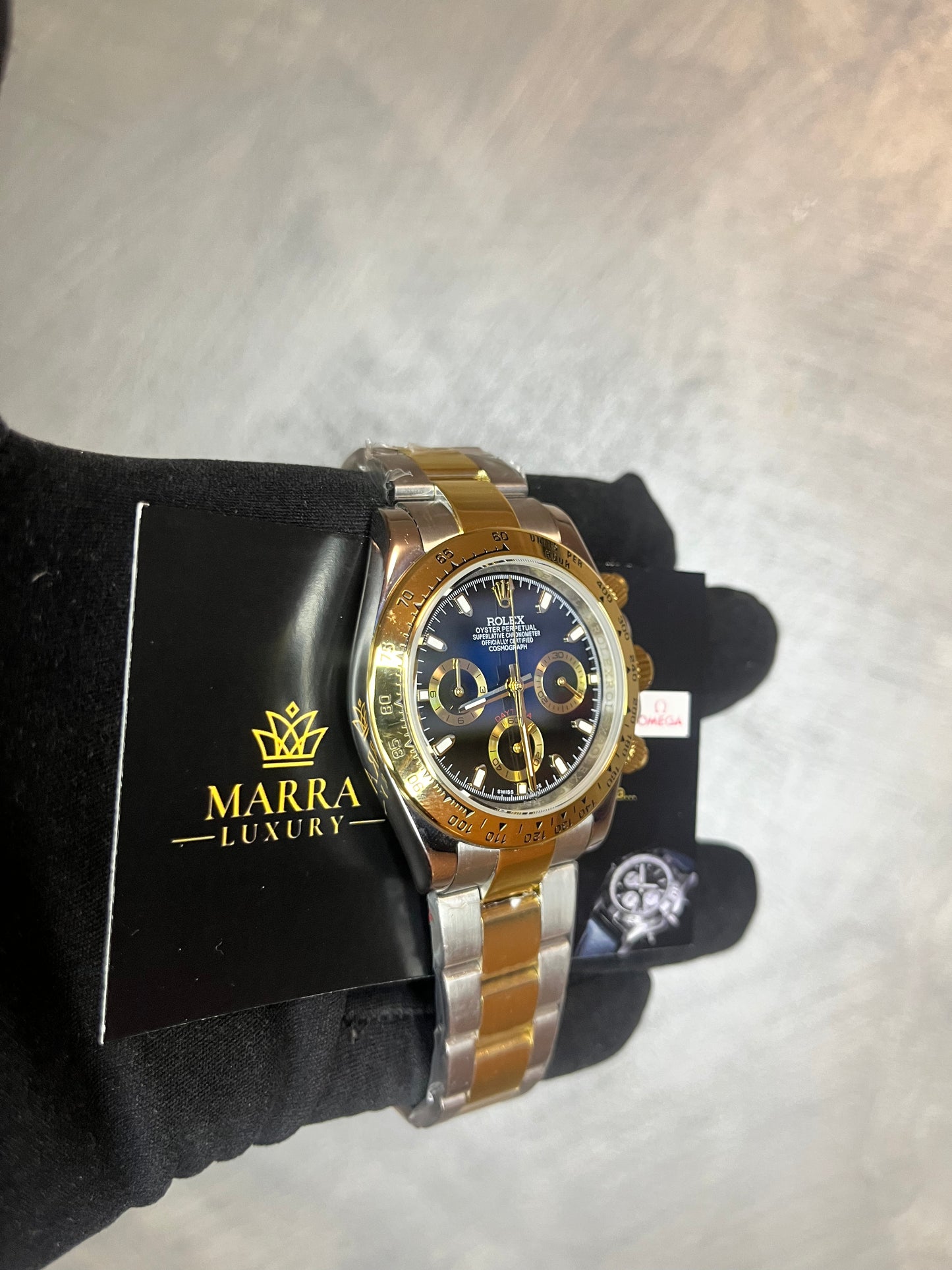 ROLEX DAYTONA ORO E ACCIAIO QUADRANTE NERO E ORO