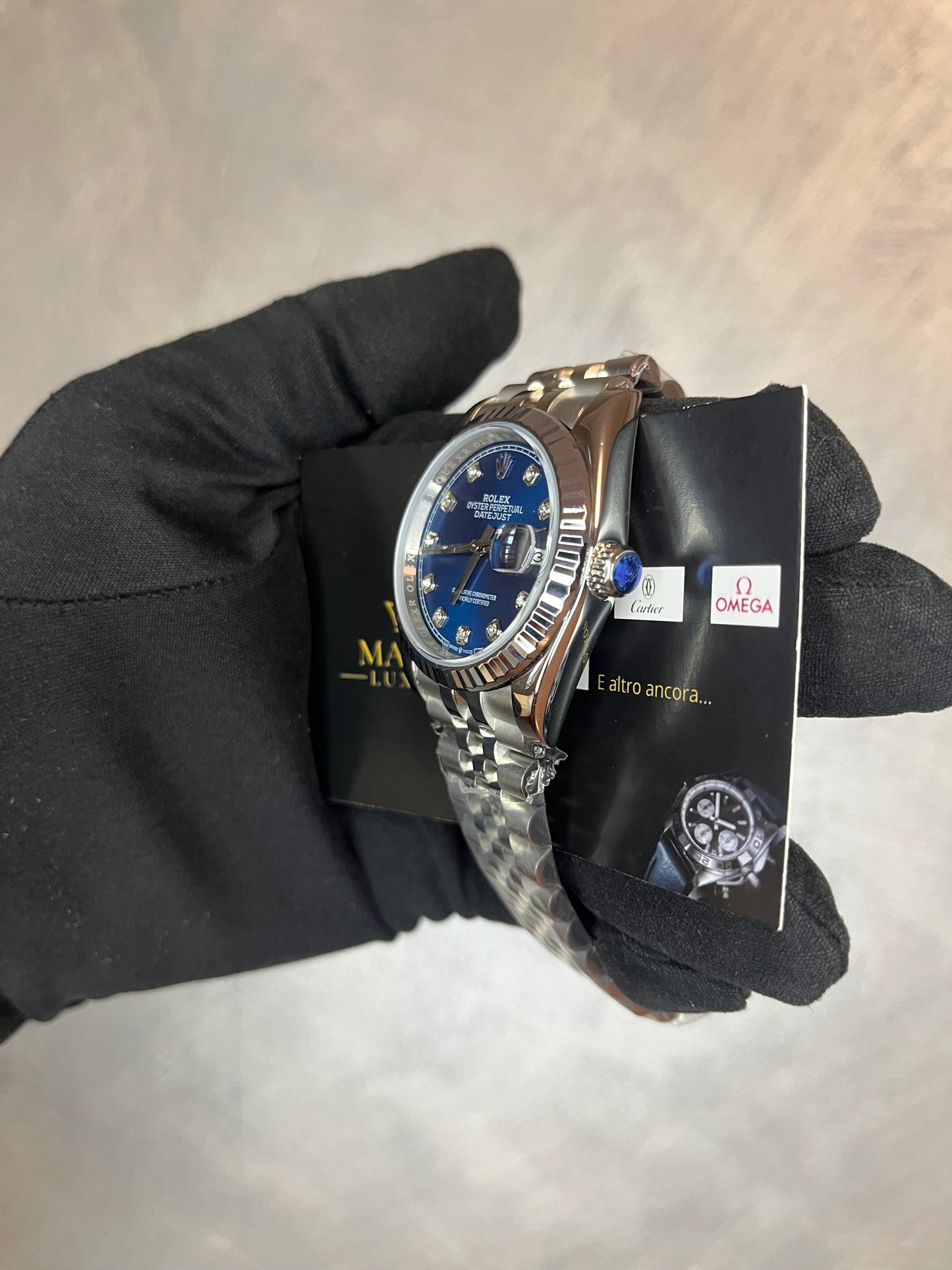 ROLEX DATEJUST JUBILEE QUADRANTE BLU CON BRILLANTINI