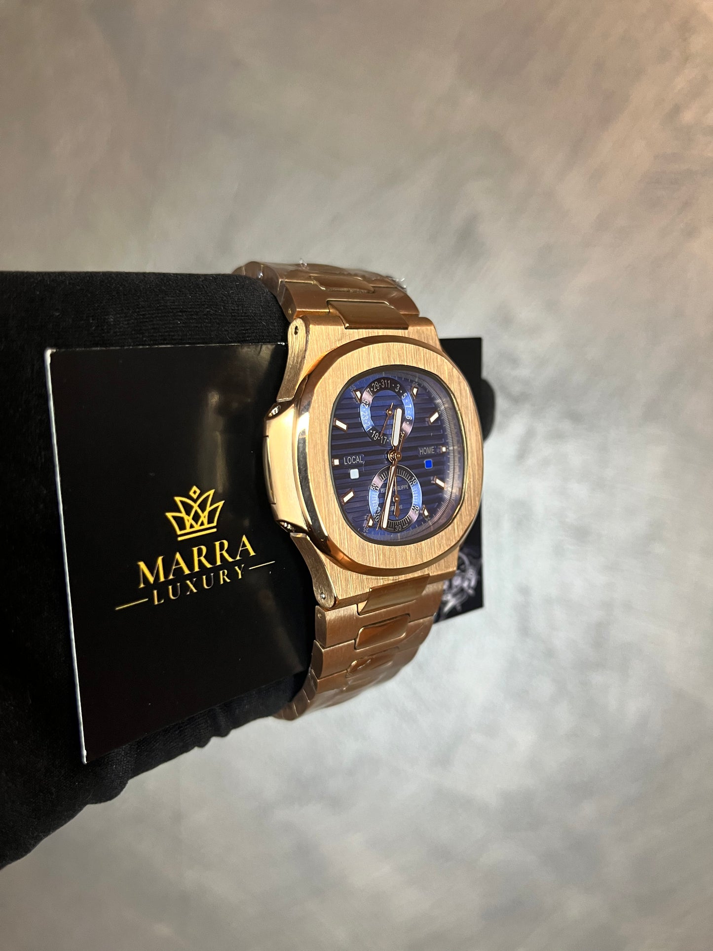 PATEK PHILIPPE NAUTILUS CRONOGRAPH ORO ROSA QUADRANTE BLU