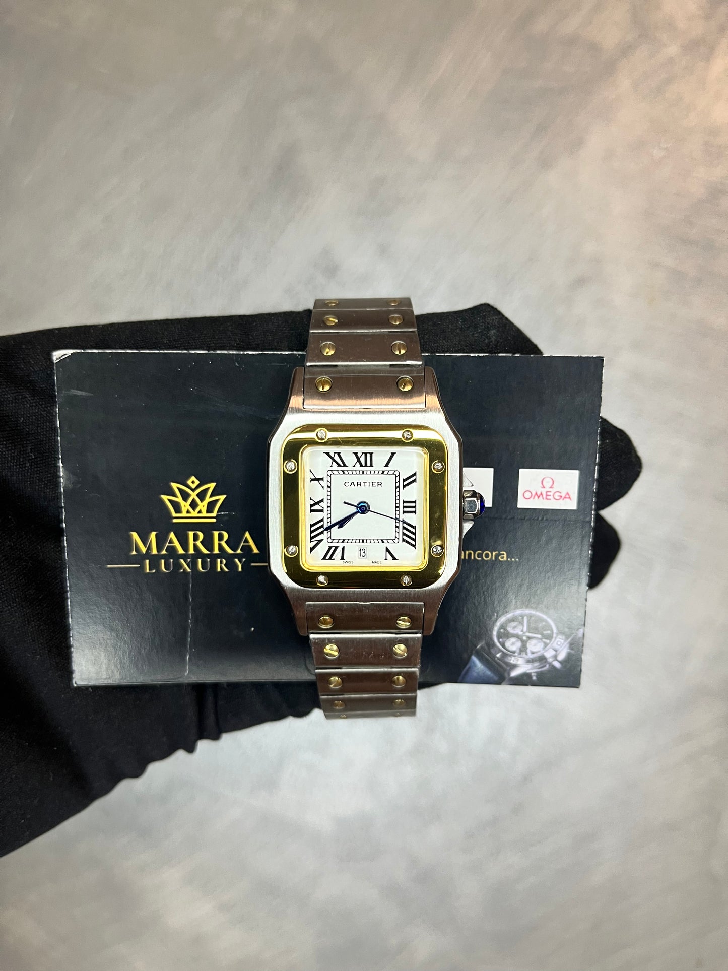 CARTIER SANTOS LADY 29MM ACCIAIO E ORO QUADRANTE BIANCO