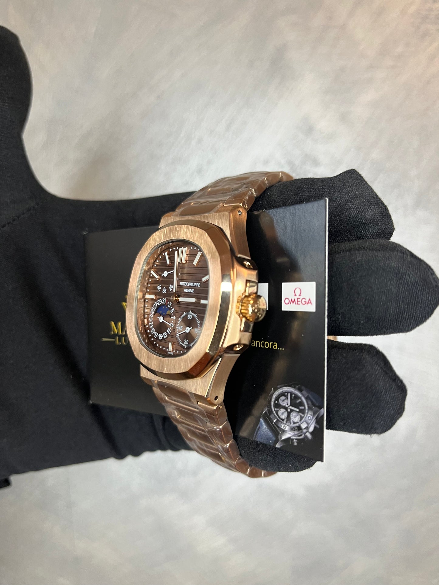 PATEK PHILIPPE NAUTILUS MOONPHASE ORO QUADRANTE CHOCOLAT