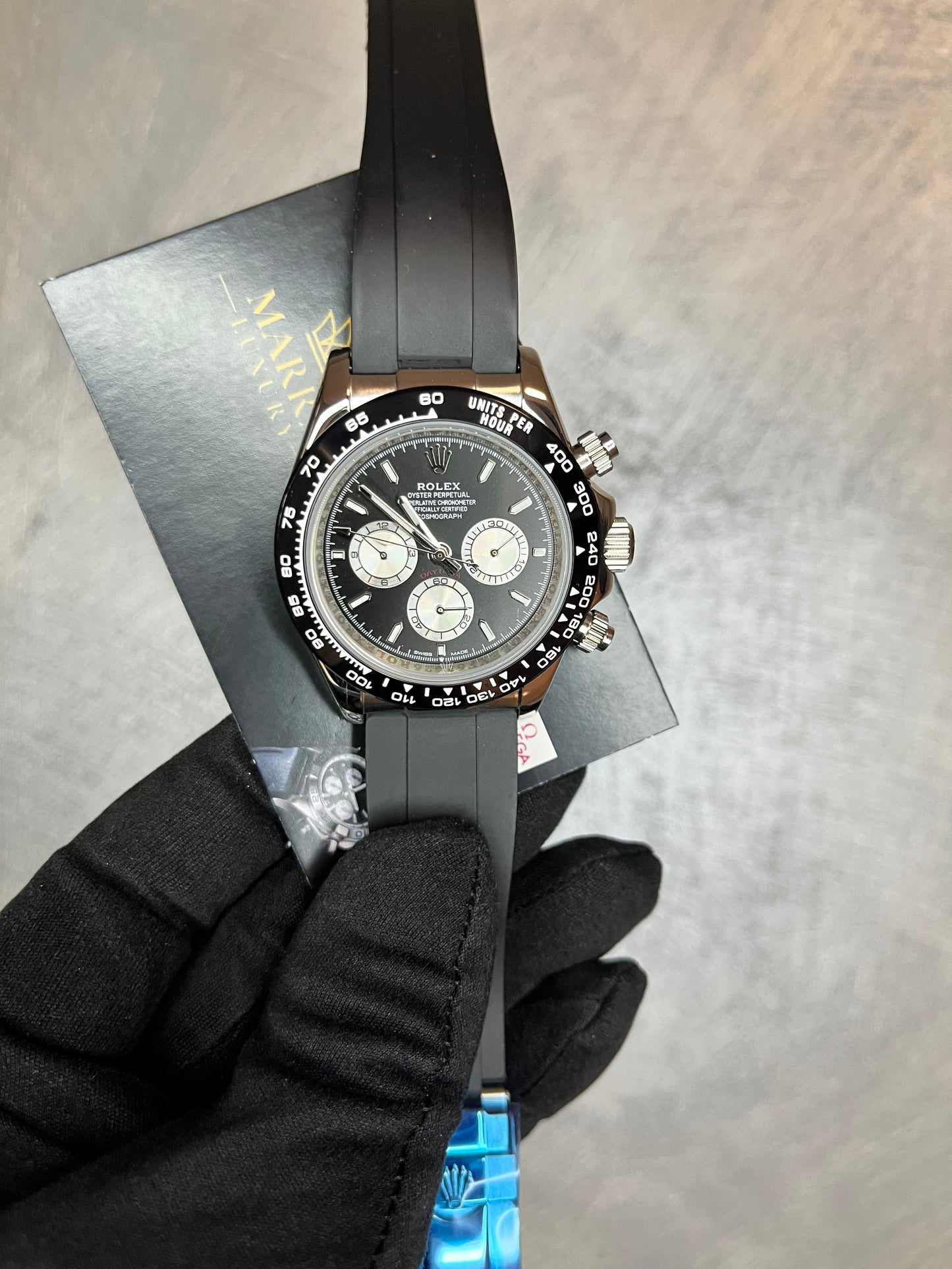 ROLEX DAYTONA OYSTERFLEX QUADRANTE NERO CON CONTATORI GRIGIO