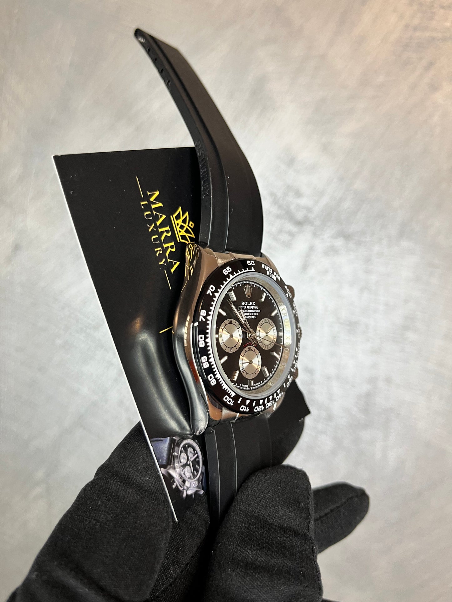 ROLEX DAYTONA OYSTERFLEX QUADRANTE NERO CON CONTATORI GRIGIO