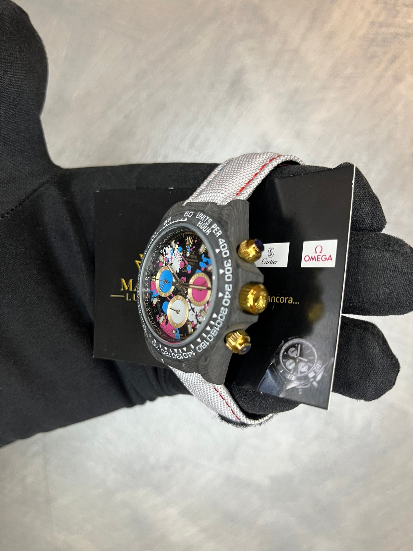 ROLEX DAYTONA CARBONIO DIW QUADRANTE COLORATO CASSA IN CARBONIO