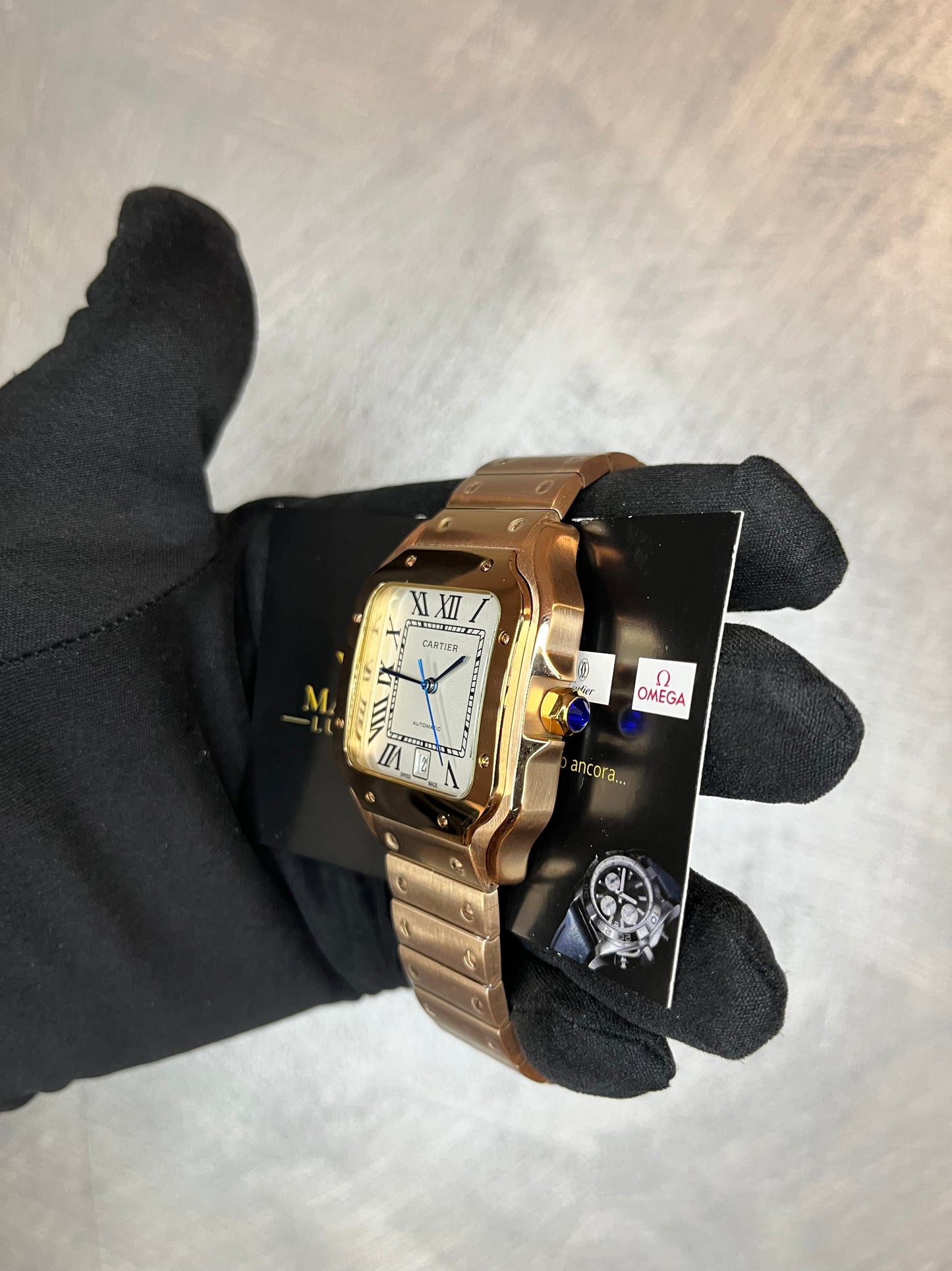 CARTIER SANTOS ORO ROSA 40 MM QUADRANTE BIANCO