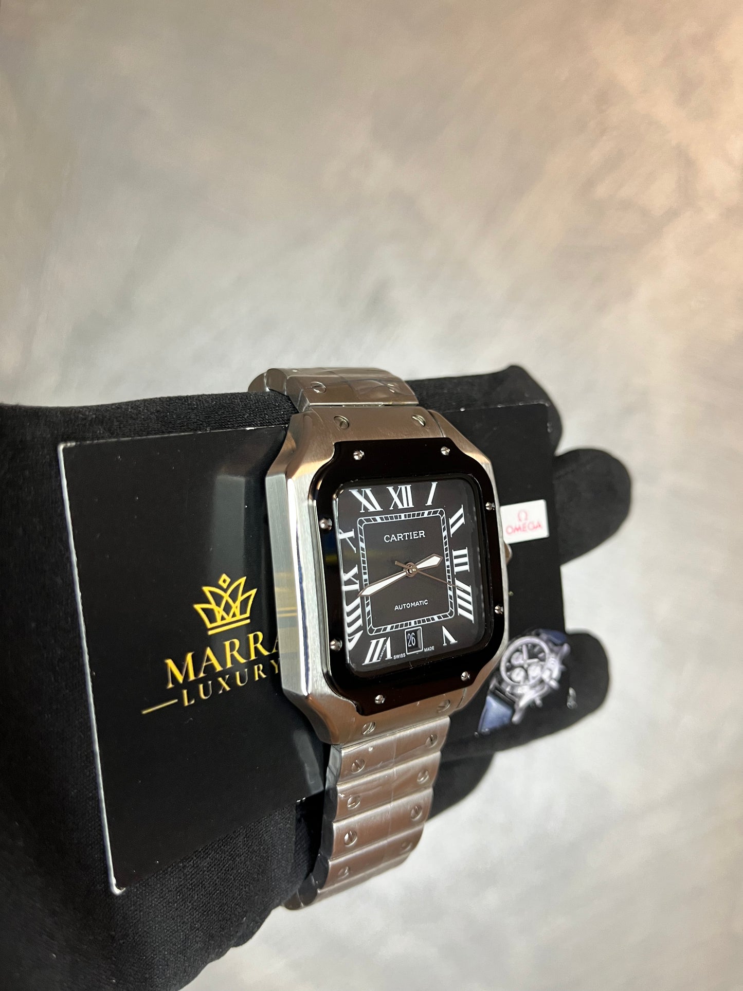 CARTIER SANTOS 40 MM DATA BRACCIALE ACCIAIO CASSA ACCIAIO E NERO QUADRANTE NERO