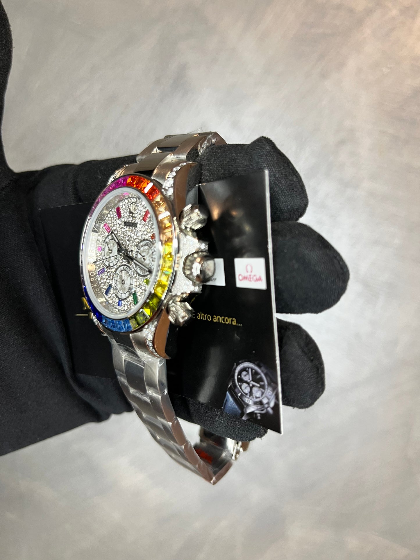 ROLEX DAYTONA RAINBOW ACCIAIO QUADRANTE PAVÉ DI BRILLANTINI