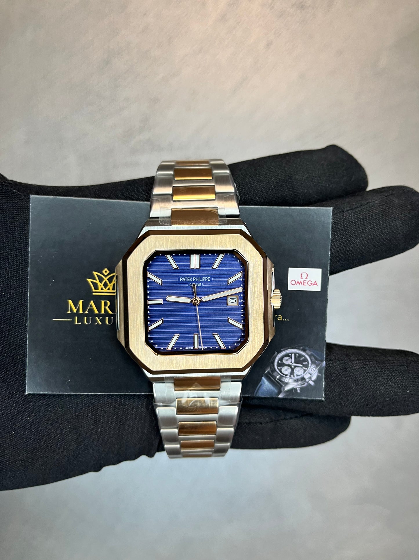 PATEK PHILIPPE CUBITUS ACCIAIO E ORO ROSA QUADRANTE BLU