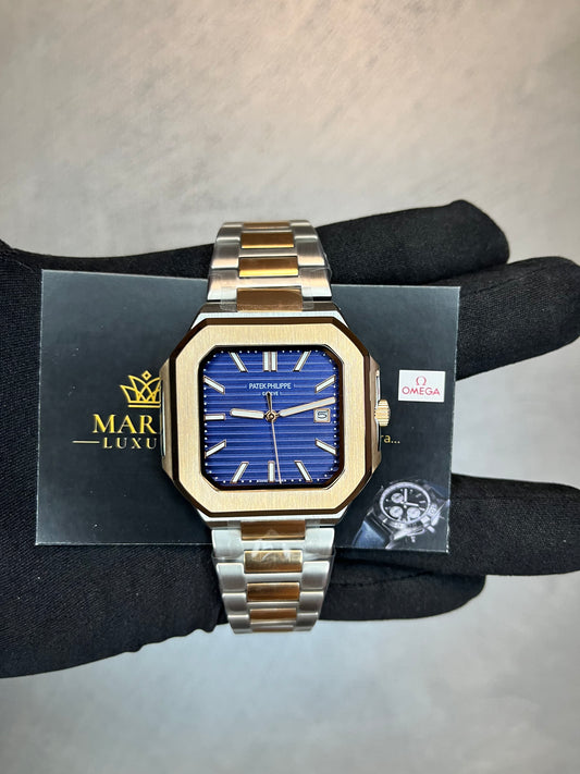 PATEK PHILIPPE CUBITUS ACCIAIO E ORO ROSA QUADRANTE BLU
