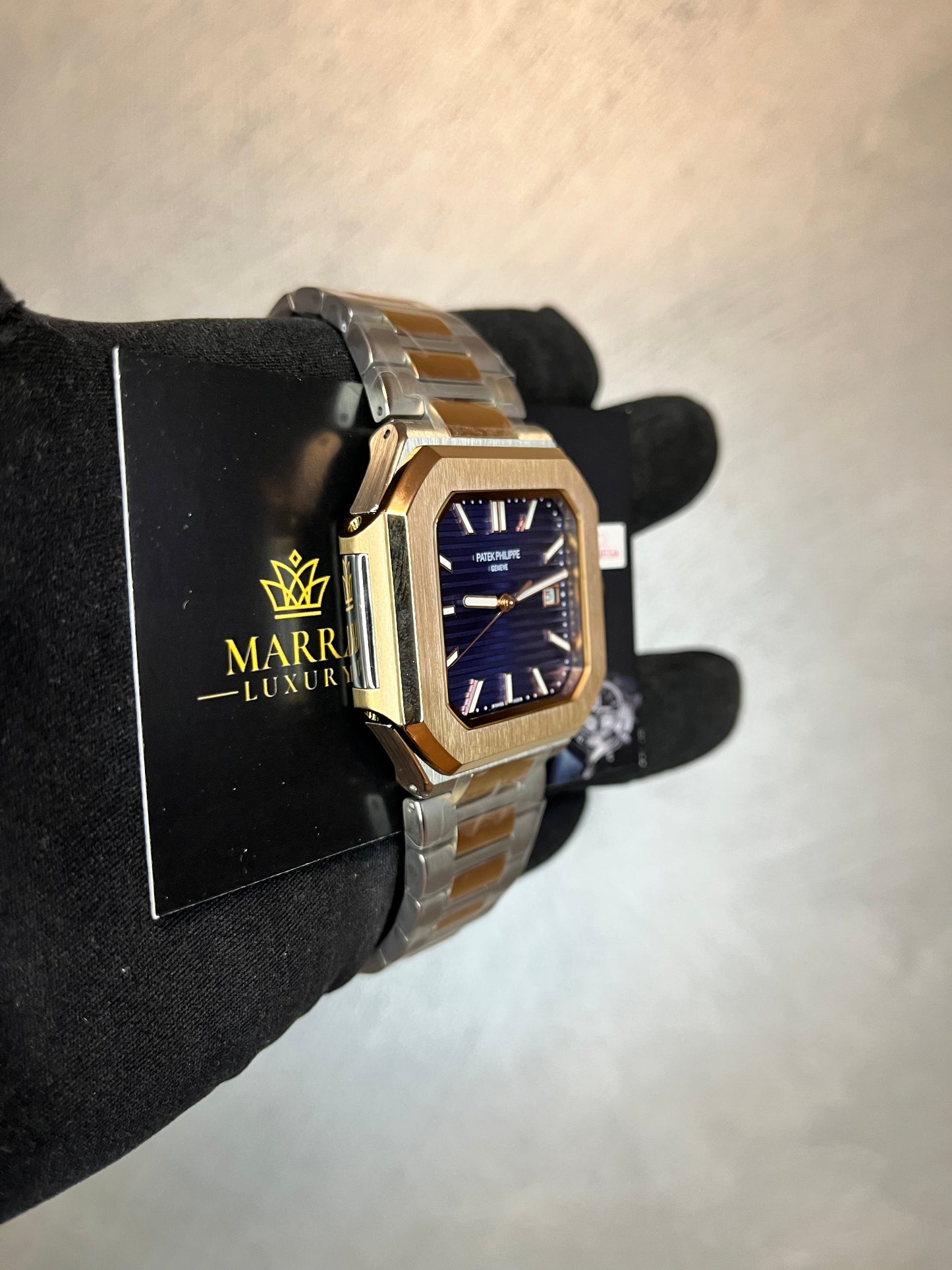 PATEK PHILIPPE CUBITUS ACCIAIO E ORO ROSA QUADRANTE BLU