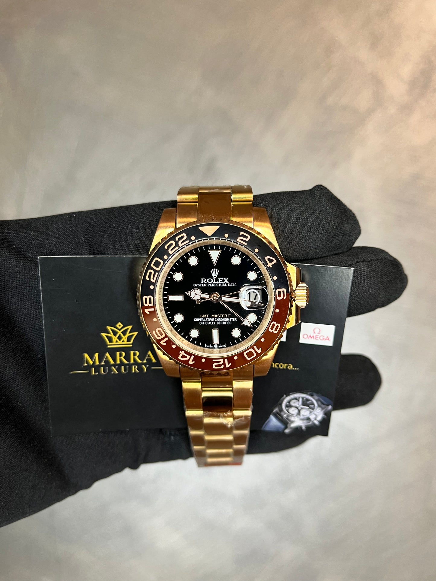 ROLEX GMT MASTER ROOT BEER TUTTO ORO ROSA
